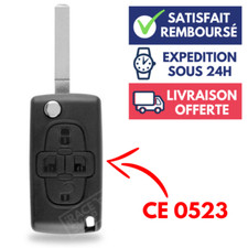 Coque de Clé Plip Boitier pour Télécommande PEUGEOT 1007 807 ➜CE0523 ➜4 Boutons