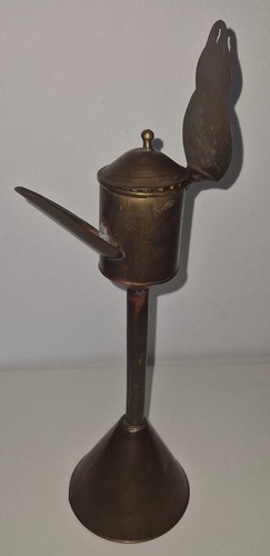 Lampe huile ancienne laiton - lampe,