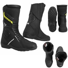 Bottes Homologuées CE Cuir Textile Perforé Renforts Moto Scooter Motard Noir