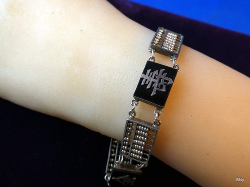 Bracelet vintage argent - bracelet, en
