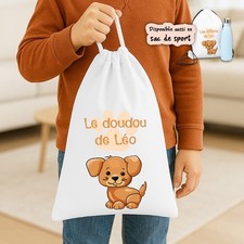 Sac à doudou ou sac de gym personnalisé modèle chien