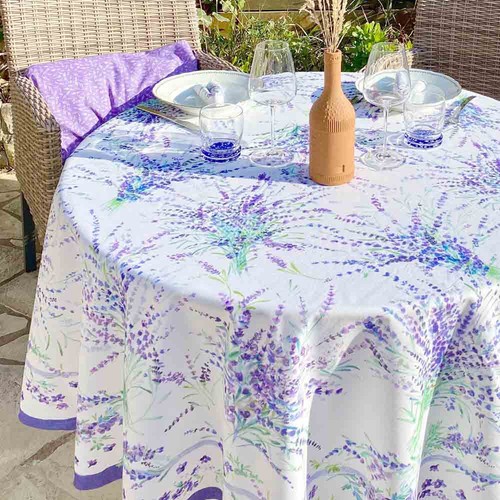 Nappe ronde coton enduit - , 180