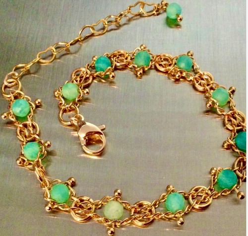 Plaqué amazonite bracelet - plaqué, or-amazonite-bracelet