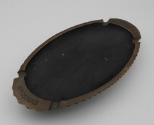 VINTAGE COUPELLE  VIDE POCHE CENDRIER EN BRONZE PUBLICITE GAGGIA 