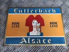 Ancienne plaque LUTTERBACH Bière no bidon thermometre chope tole emaillee carton