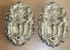 rare paire d ornement a decor de personnage de tringle en bronze pour rideau 