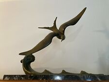 sculpture mouette modele en bronze attribué a G GARREAU circa 1930 socle marbre