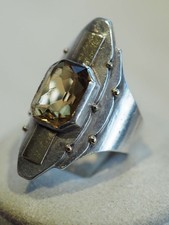 BAGUE ART DECO ARGENT OR