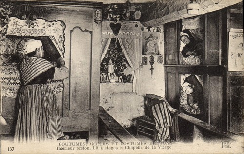 Intérieur breton lit à - intérieur, breton,