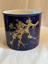 GEROLD PORZELLAN beau cache pot bleu marine et doré