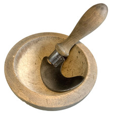 MORTIER bois et son couteau à