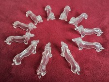 Lot de 12 Porte-couteaux Chien Teckel en Plastique Années  60/70