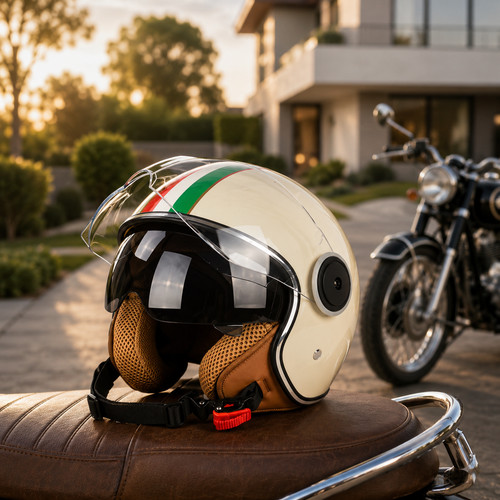 Casque moto rétro vintage - moto,