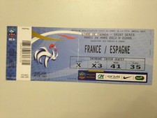 TICKET MATCH FRANCE - ESPAGNE 26 MARS 2013
