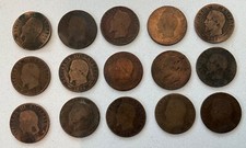 Lot de 15 pièces de 5 centimes  Napoleon III