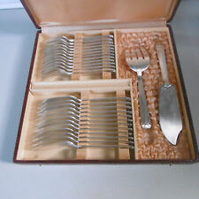 service a poisson ménagère de 26 pièces en metal argente dixi