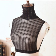 Femme Faux Col Paillette Rayé