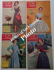 lot 4 revues l'Echo de la Mode mai 1957 n°17 18 19 20 magazines couture tricot