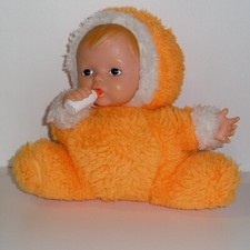 Doudou Poupée Bergère de France- Orange blanc