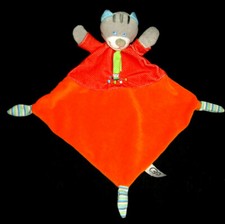 Doudou losange orange rouge à