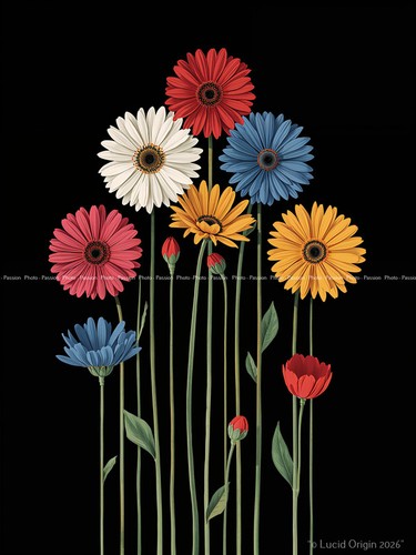 Photo fleurs graphiques pop - photo,