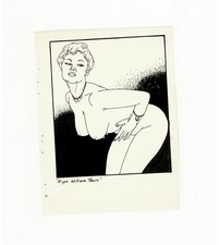 1950 English Artist Artiste anglais dessin original Encre Chine curiosa erotica