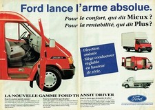 Publicité Advertising 1120  1992  fourgon Ford  nouvelle gamme Transit driver 2p