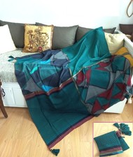 RARE CHÂLE/FOULARD ou GRANDE NAPPE DE SOIR DE FETE 100% LAINE FINE et TRES DOUCE