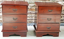 2 commodes anciennes bois massif acajou pour chevets 55 x 38 x 70 cm