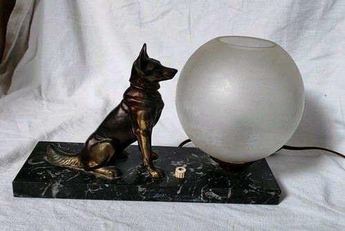 Ancienne lampe chien - ancienne,