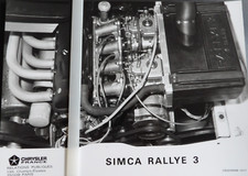 Photo presse SIMCA 1000 RALLYE 3 moteur de 12 / 1977  si38