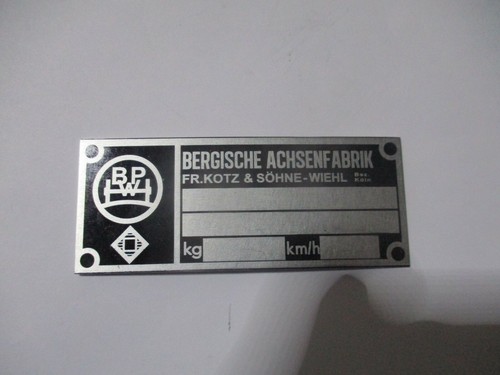 Bpw plaque signalétique - bpw,