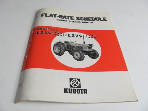 Kubota flat rate schedule - flat,