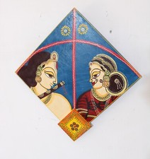 Indien Main Peint Wooden Mural