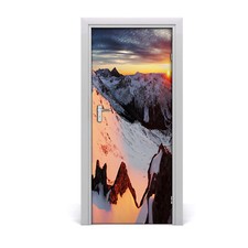 Tulup Autocollant de porte 85x205 cm autocollant - Paysage de montagne d'hiver