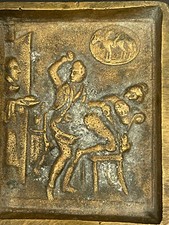 Vide-poches bronze curiosa scène couple XIXème objet de curiosité