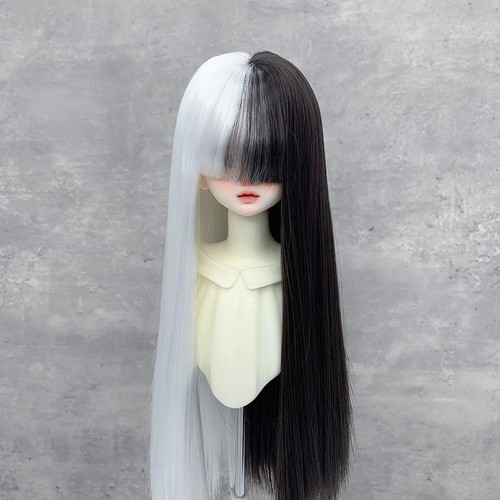 Perruque bjd noire blanche - perruque,