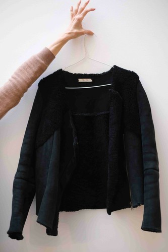 Manteau peau retournée bel - en,