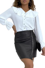 Jupe Simili Cuir Noire Crayon