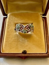 NATURELLE ÉMERAUDE, TOURMALINE, VERMEIL OR BLANC, ARGENT, TBAGUE ANCIENNE