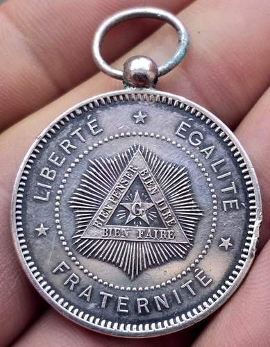 Rare médaille maçonnique - , en