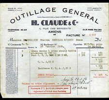 AMIENS (80) OUTILLAGE QUINCAILLERIE "H. CLAUDE" en 1956