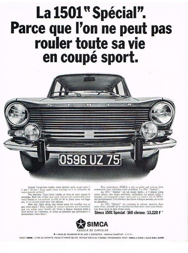 Publicite 1969 simca 1501 - ,