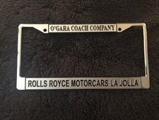 Rolls-Royce O'Gara Coach Lajolla Revendeur Showroom Licence Plaque Cadre Neuf