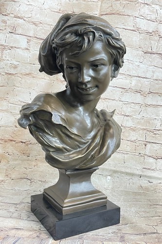 Art déco bronze buste - bronze,