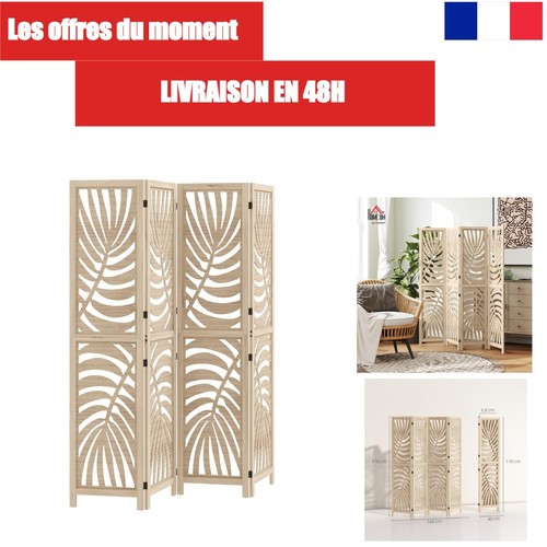 Homcom paravent bois 4 - homcom,
