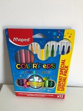 Maped Color'Peps 12 Feutres Long Life Ultra-Lavables Format Spécial Neuf