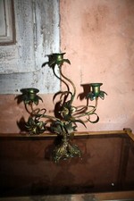 Chandelier  Eglise Bougeoir Fleur Lys Bronze XIXème