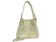 SAC A MAIN LANCEL SEAU ESPIEGLE EN CUIR CREME LEATHER HAND BAG PURSE 950€