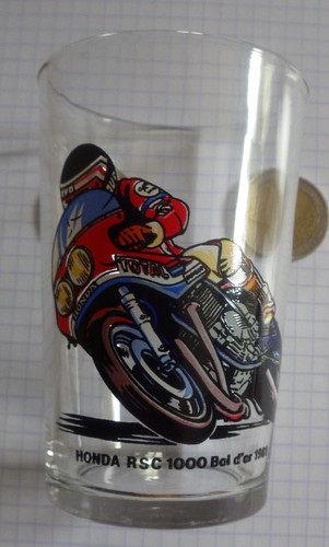 Verre moutarde déco moto - à,